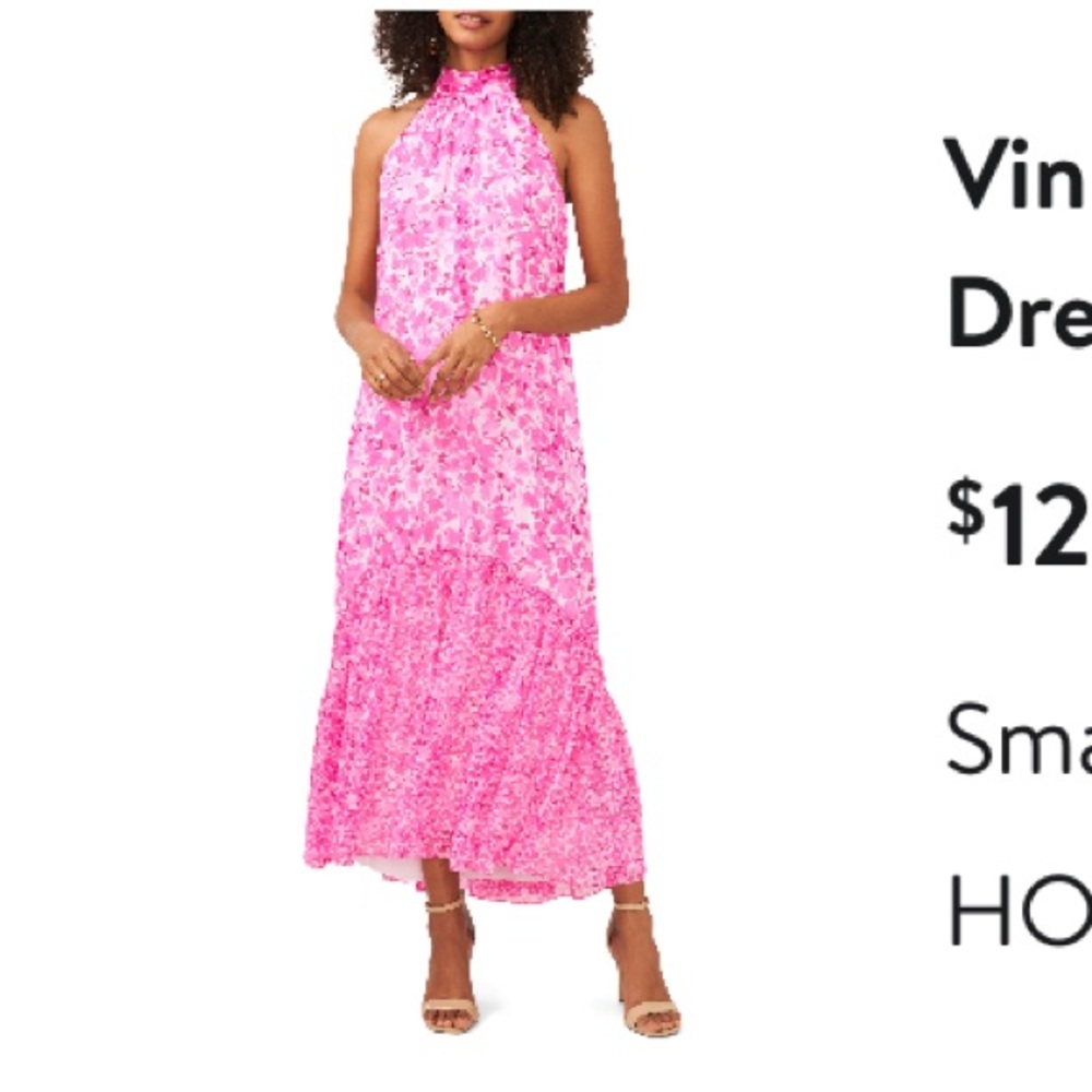 Vince Camuto Floral Halter Neck Maxi Dress